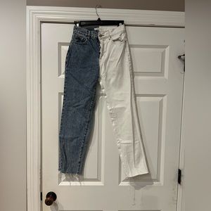 Denim PAC Sun- color block - high rise straight